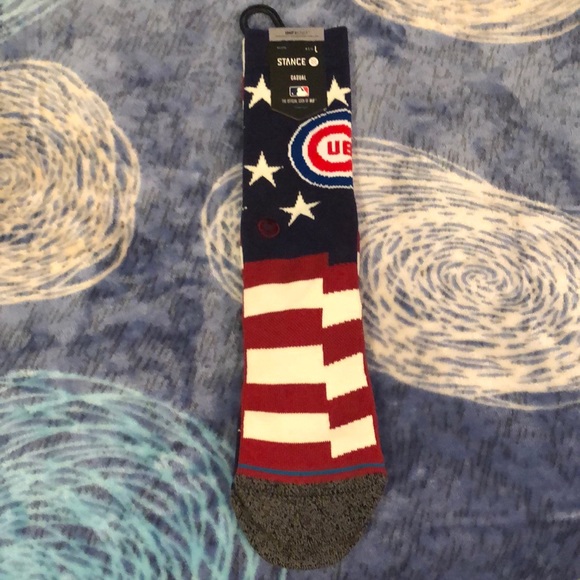 LARGE STANCE CHICAGO CUBS AMERICAN FLAG SOCKS